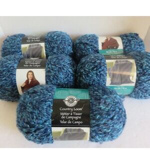 Loops & Threads Country Loom Rich Blues Super Bulky Yarn Lot of 5 Skeins 01110